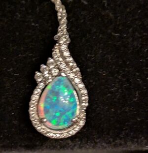 Elegant Silver Opal Pendant Necklace